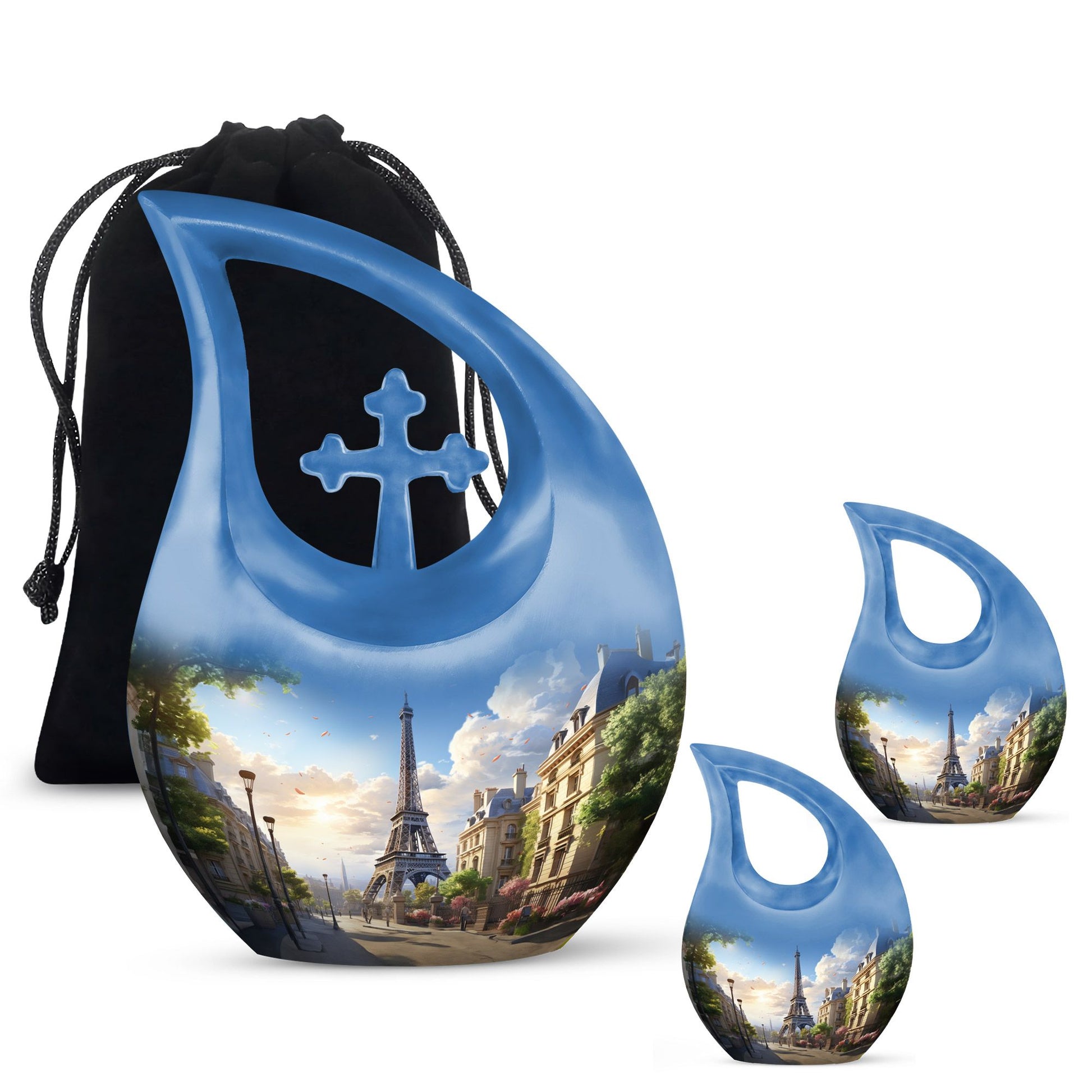 10-inch Eiffel Tower urn, cross drop design 