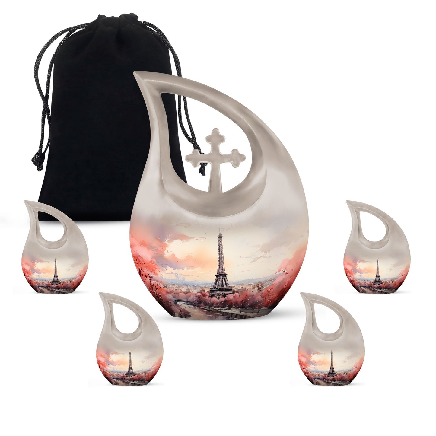 Eiffel Tower-themed Aluminium Mini Urn
