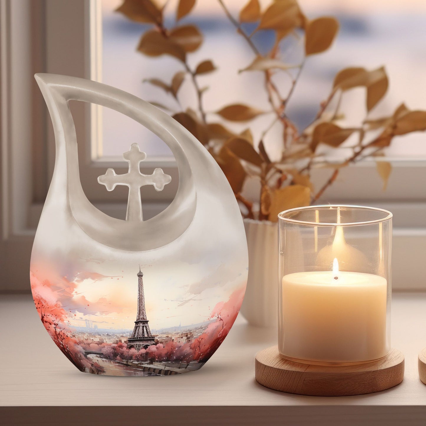Eiffel Tower-themed Aluminium Mini Urn