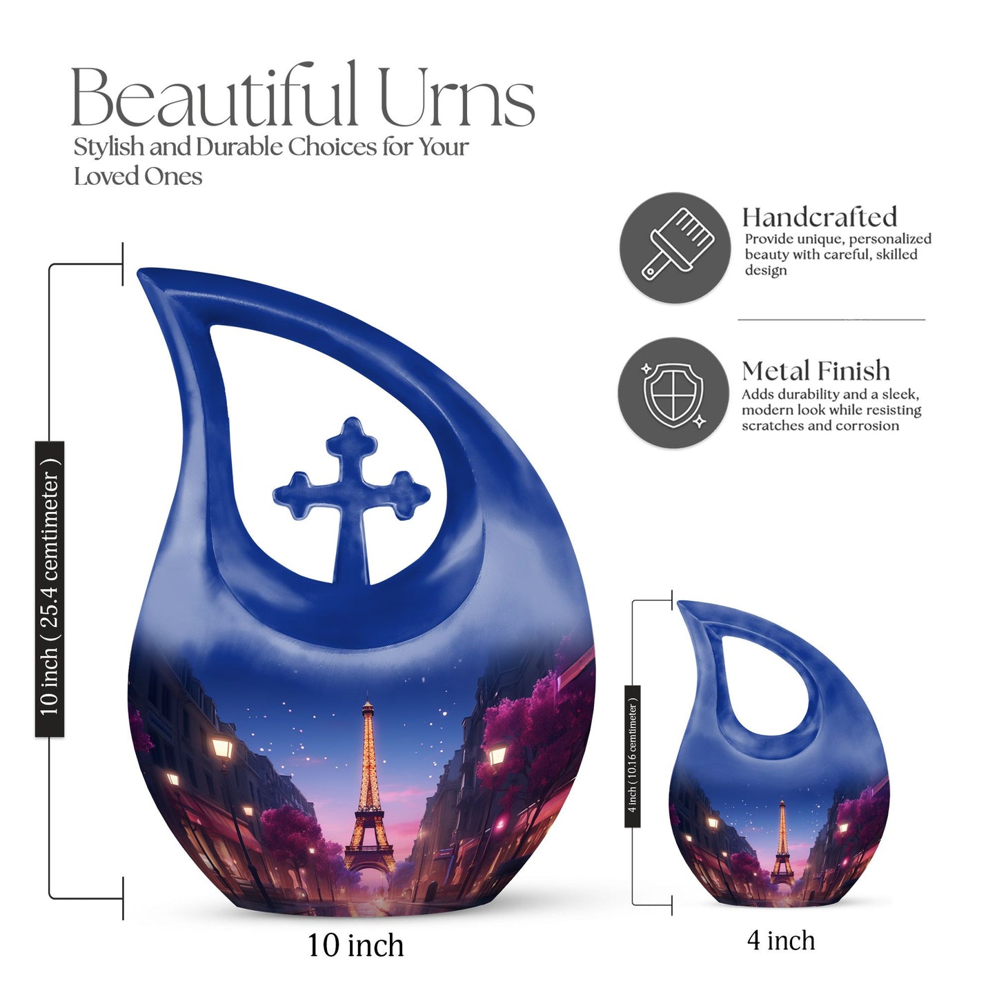 10 inch Eiffel Tower themed Cremation Urn 