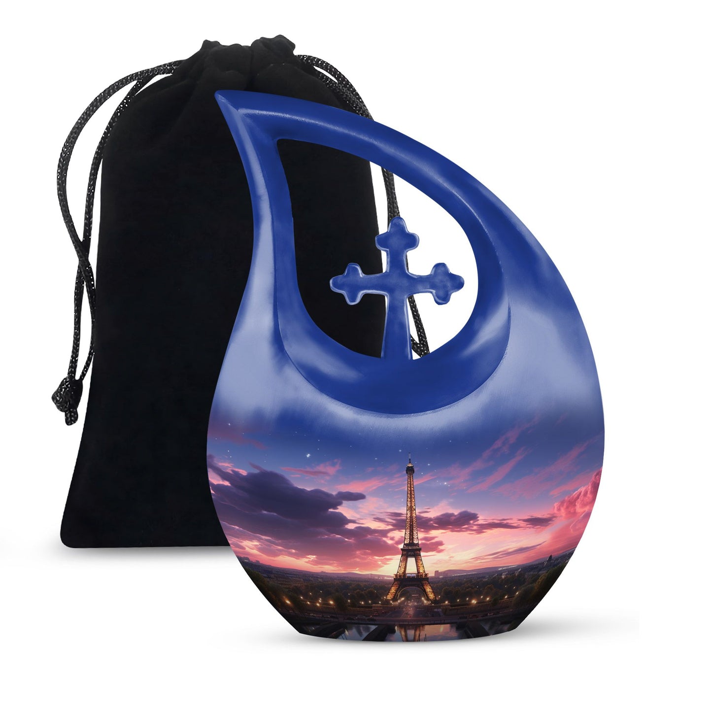 10-inch Eiffel Tower-themed Cross Drop Urn