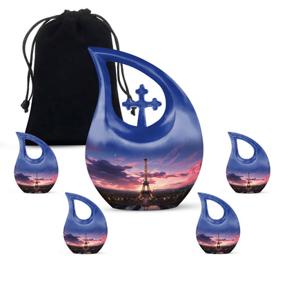 10-inch Eiffel Tower-themed Cross Drop Urn