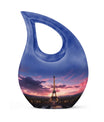 10-inch Eiffel Tower-themed Cross Drop Urn