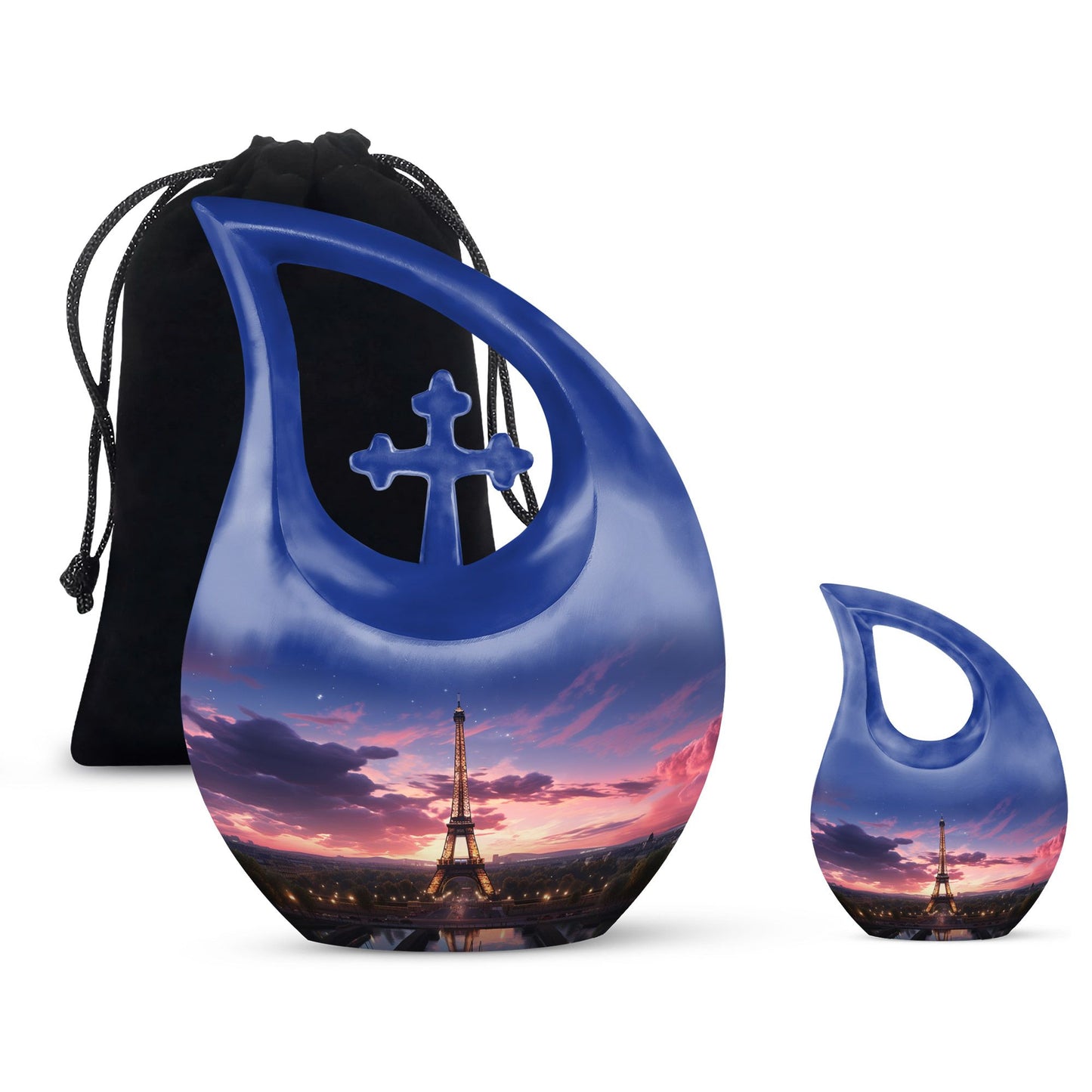 10-inch Eiffel Tower-themed Cross Drop Urn