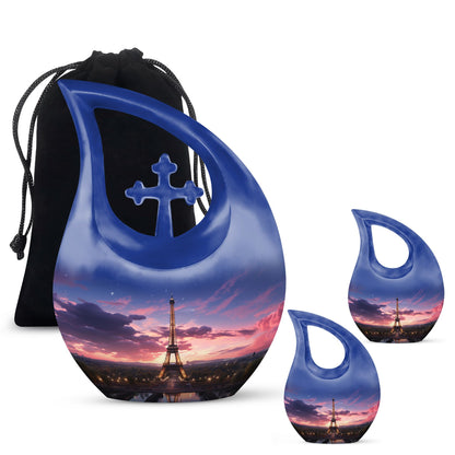 10-inch Eiffel Tower-themed Cross Drop Urn