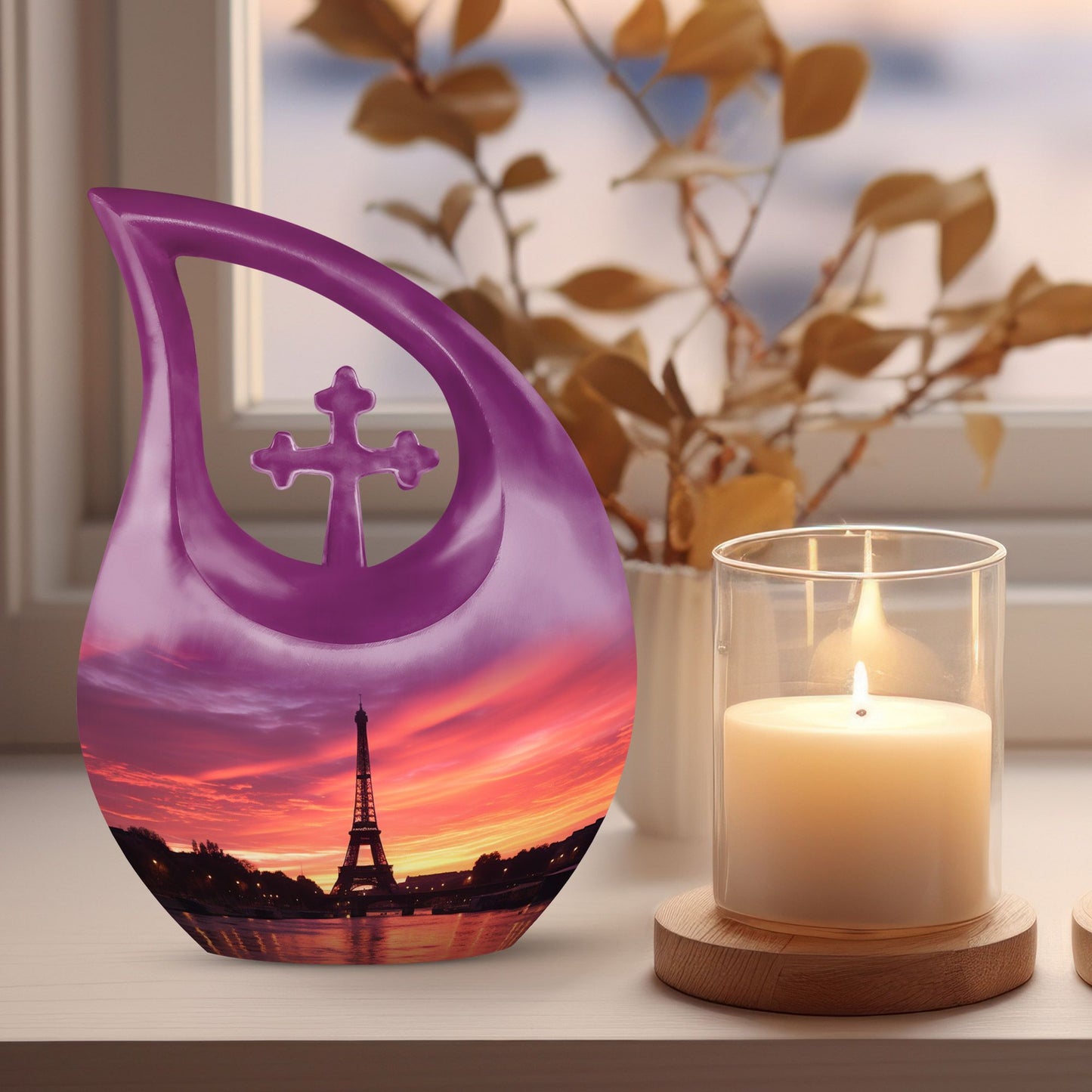 10 inch Eiffel Tower themed Urn
