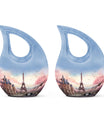 Eiffel Tower themed, Cross Drop design urn