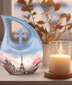 Eiffel Tower themed, Cross Drop design urn