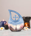 Eiffel Tower themed, Cross Drop design urn