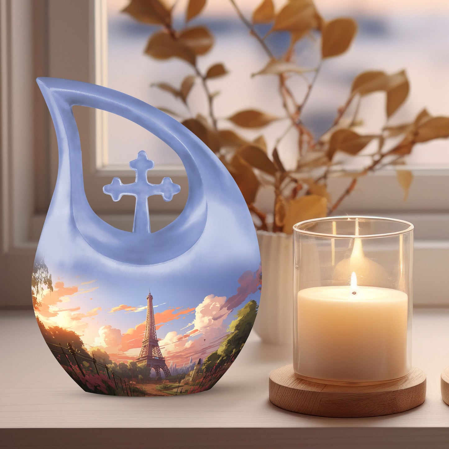 Unique 10 inch Eiffel Tower urn 