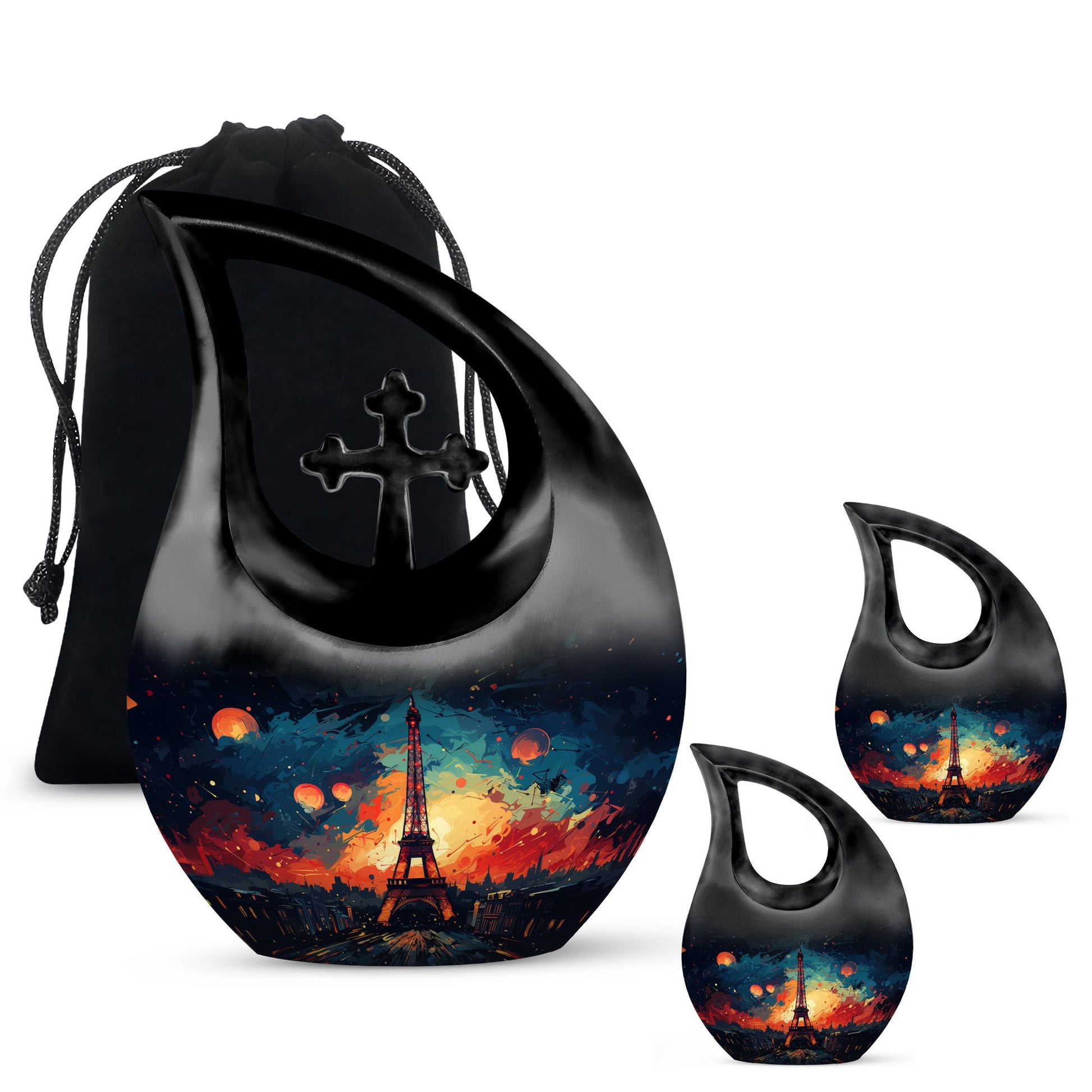 Purple Eiffel Tower urn 