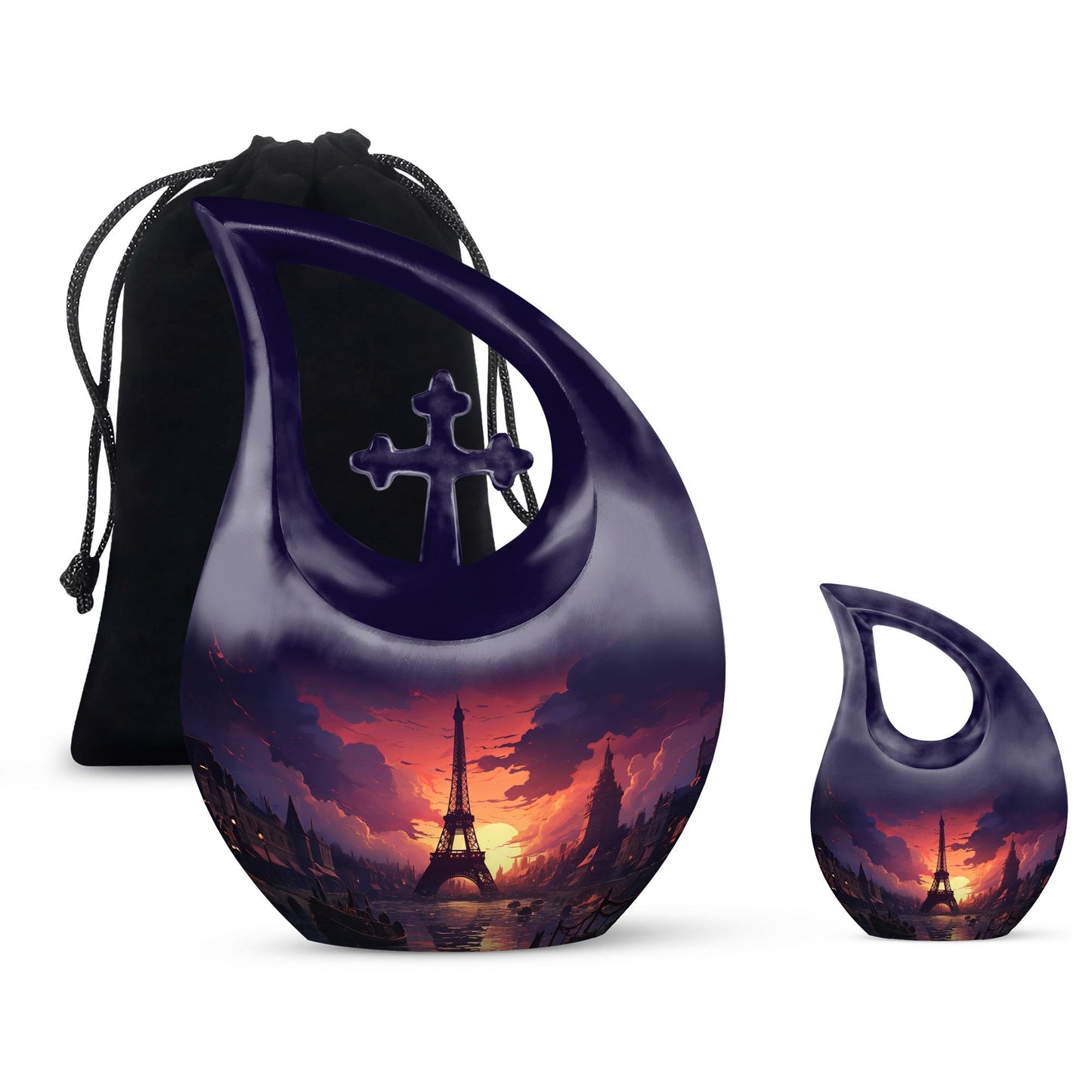 Eiffel Tower themed Cross Drop design urn