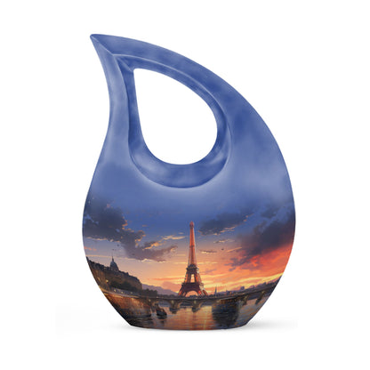 Eiffel Tower theme Cross Drop design Personalized Dog Urn