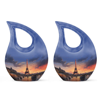 Eiffel Tower theme Cross Drop design Personalized Dog Urn