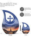 Eiffel Tower theme Cross Drop design Personalized Dog Urn
