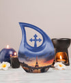 Eiffel Tower theme Cross Drop design Personalized Dog Urn
