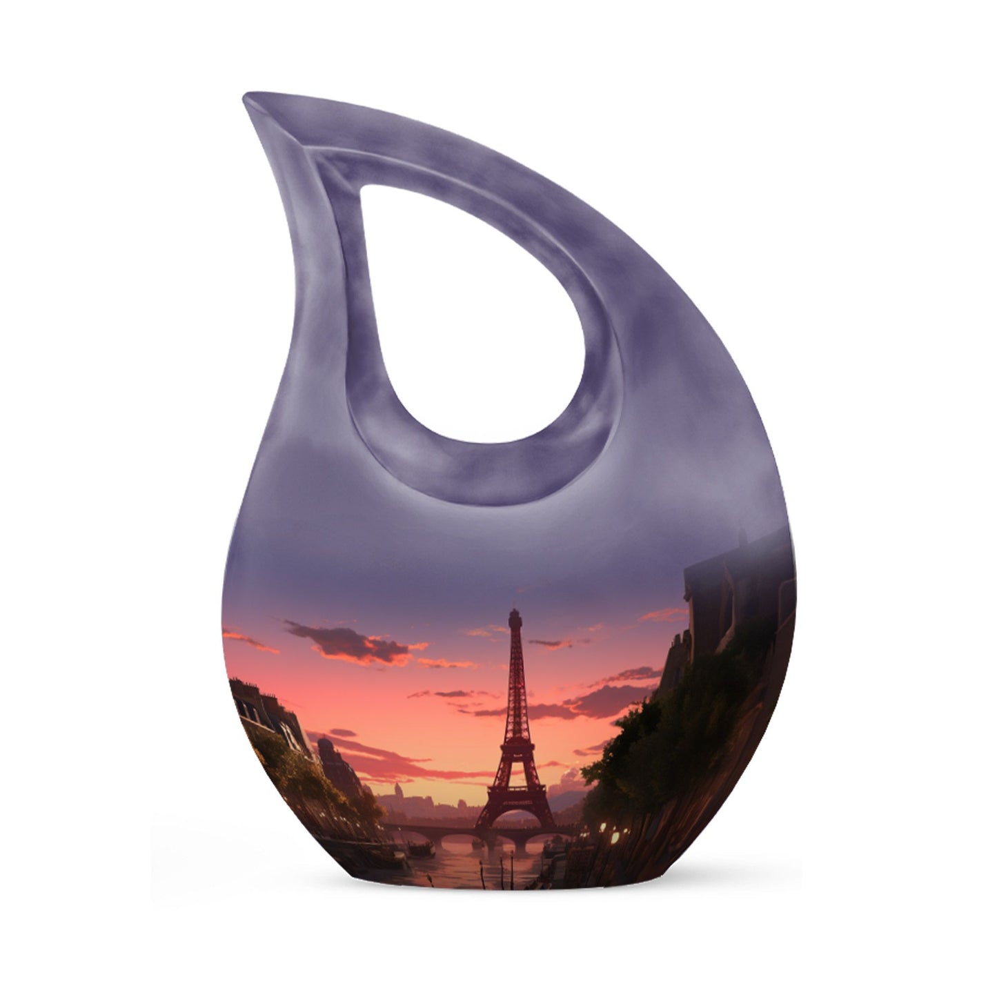 Eiffel Tower-themed Cross Drop design burial urn 