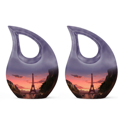 Eiffel Tower-themed Cross Drop design burial urn 