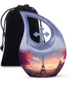10-inch Eiffel Tower-themed Cross Drop Memorial Urn 