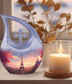 10-inch Eiffel Tower-themed Cross Drop Memorial Urn 