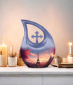 10-inch Eiffel Tower-themed Cross Drop Memorial Urn 