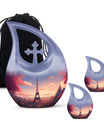 10-inch Eiffel Tower-themed Cross Drop Memorial Urn 