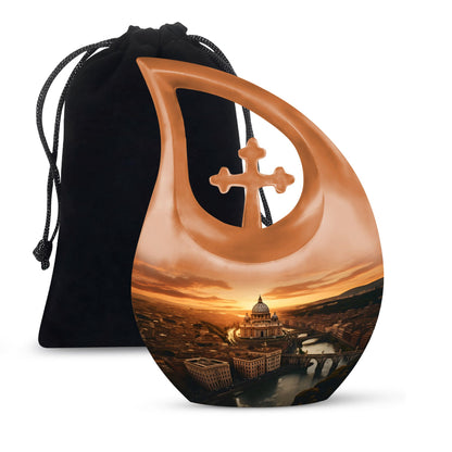 10-inch St. Peter's Basilica themed Aluminum urn 