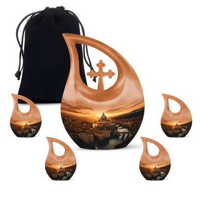 10-inch St. Peter's Basilica themed Aluminum urn 