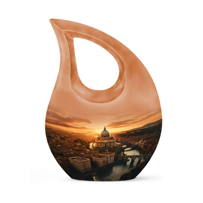 10-inch St. Peter's Basilica themed Aluminum urn 