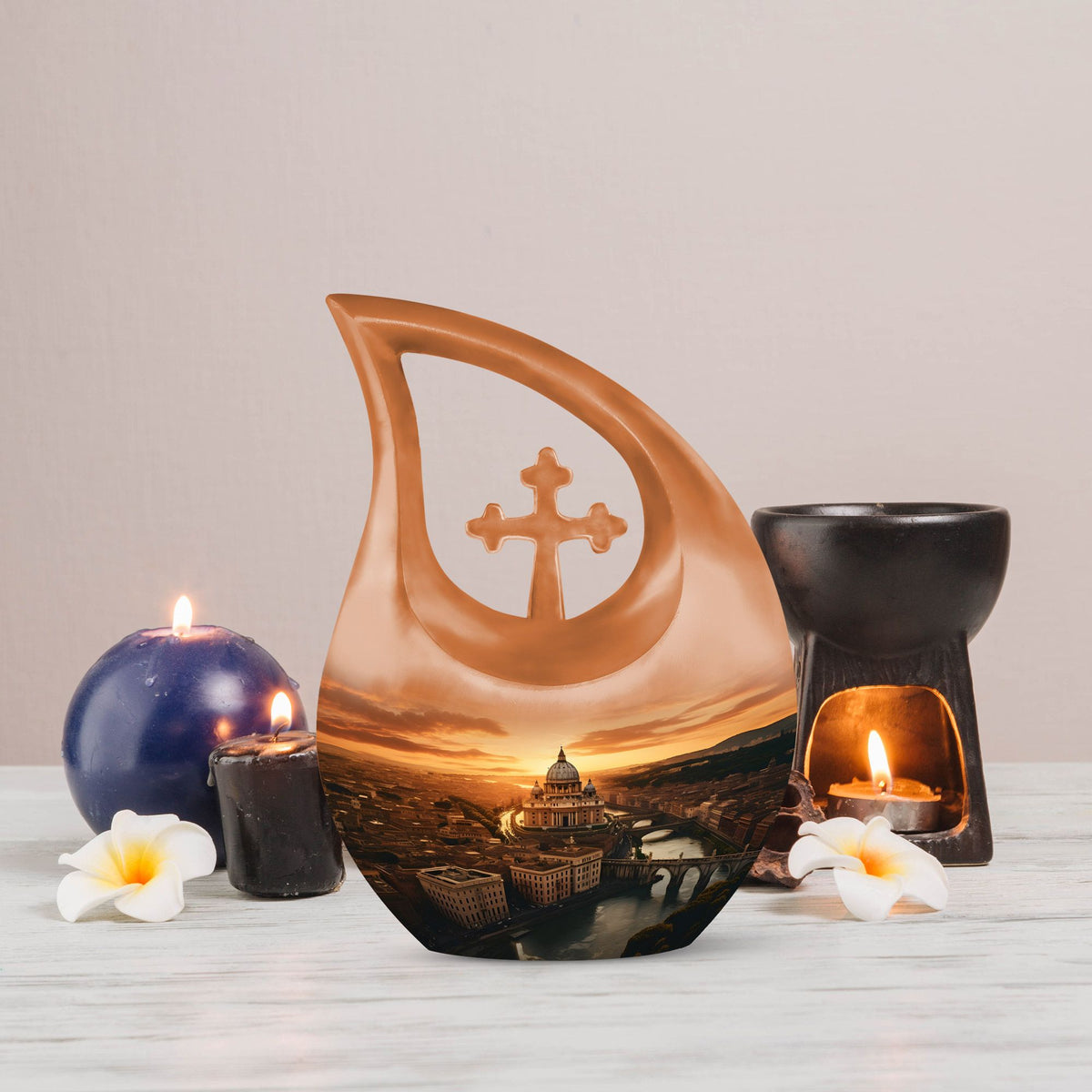 10-inch St. Peter's Basilica themed Aluminum urn 