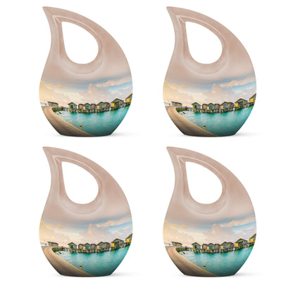 10-inch River themed Aluminium urn 