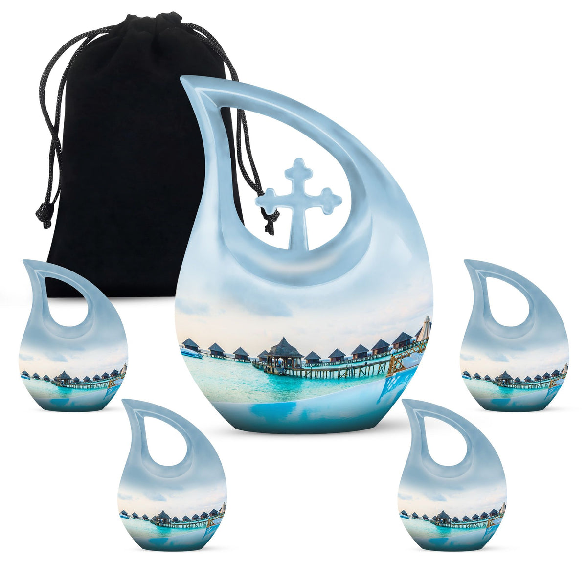 10 Inch River-Themed Outdoor Urn 