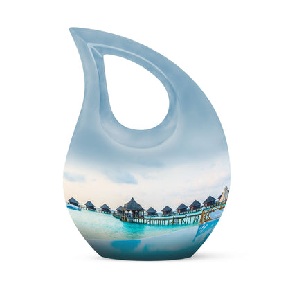 10 Inch River-Themed Outdoor Urn 