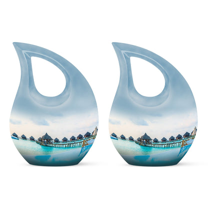 10 Inch River-Themed Outdoor Urn 