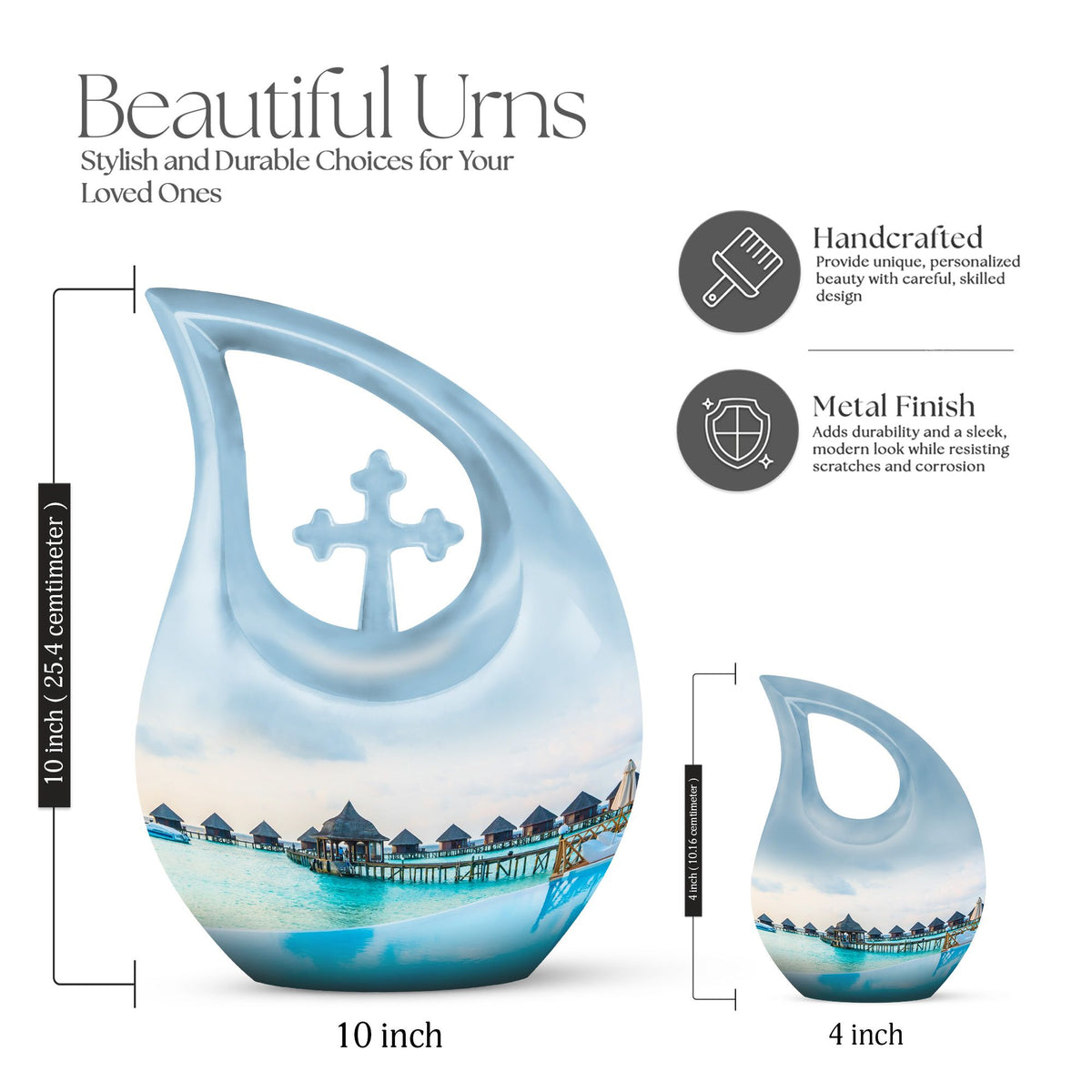 10 Inch River-Themed Outdoor Urn 
