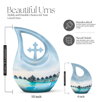 10 Inch River-Themed Outdoor Urn 
