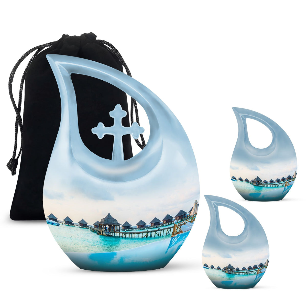 10 Inch River-Themed Outdoor Urn 