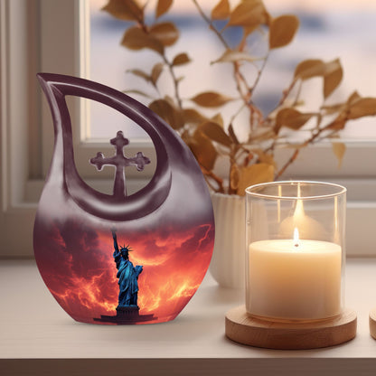 Personalized Religious Memorial Urn for Human Ashes - 10-inch, 200 cu in - Yatskia