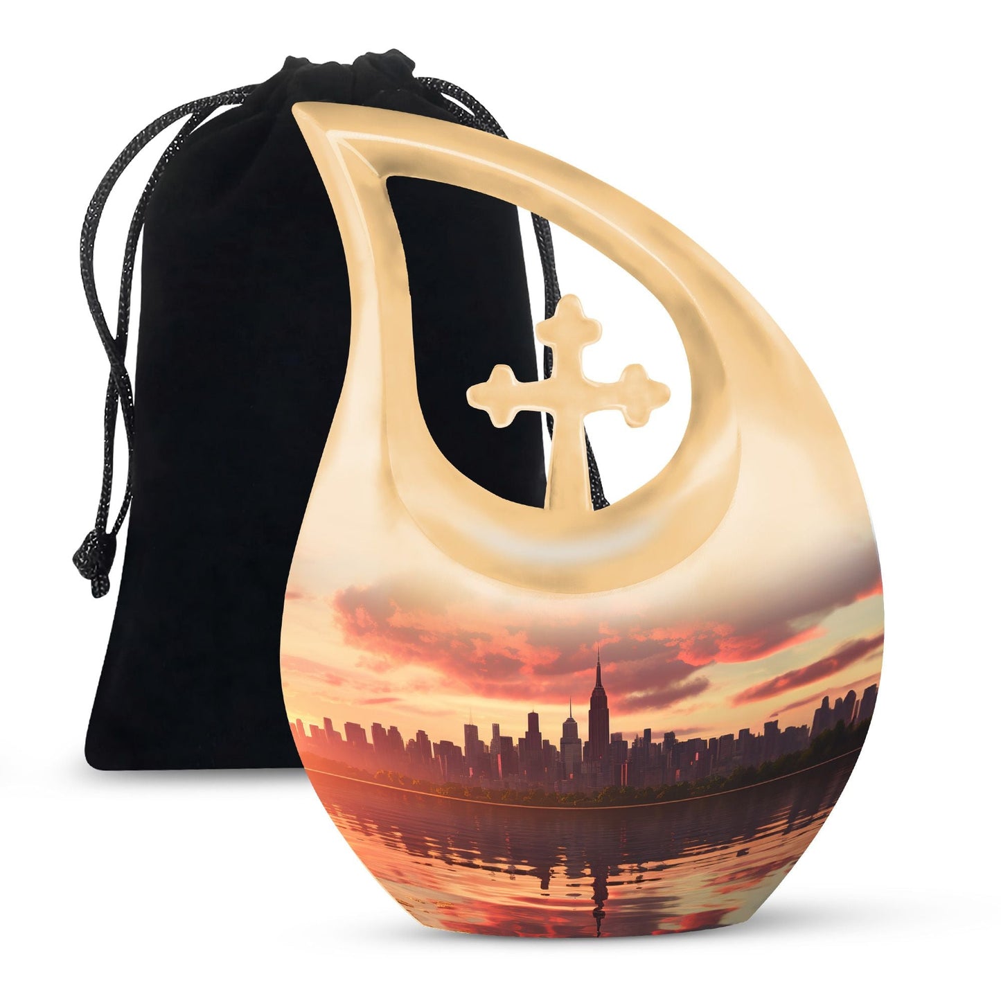 Personalized Religious Cremation Urn for Adults - 10-inch, 200 cu in - Yatskia