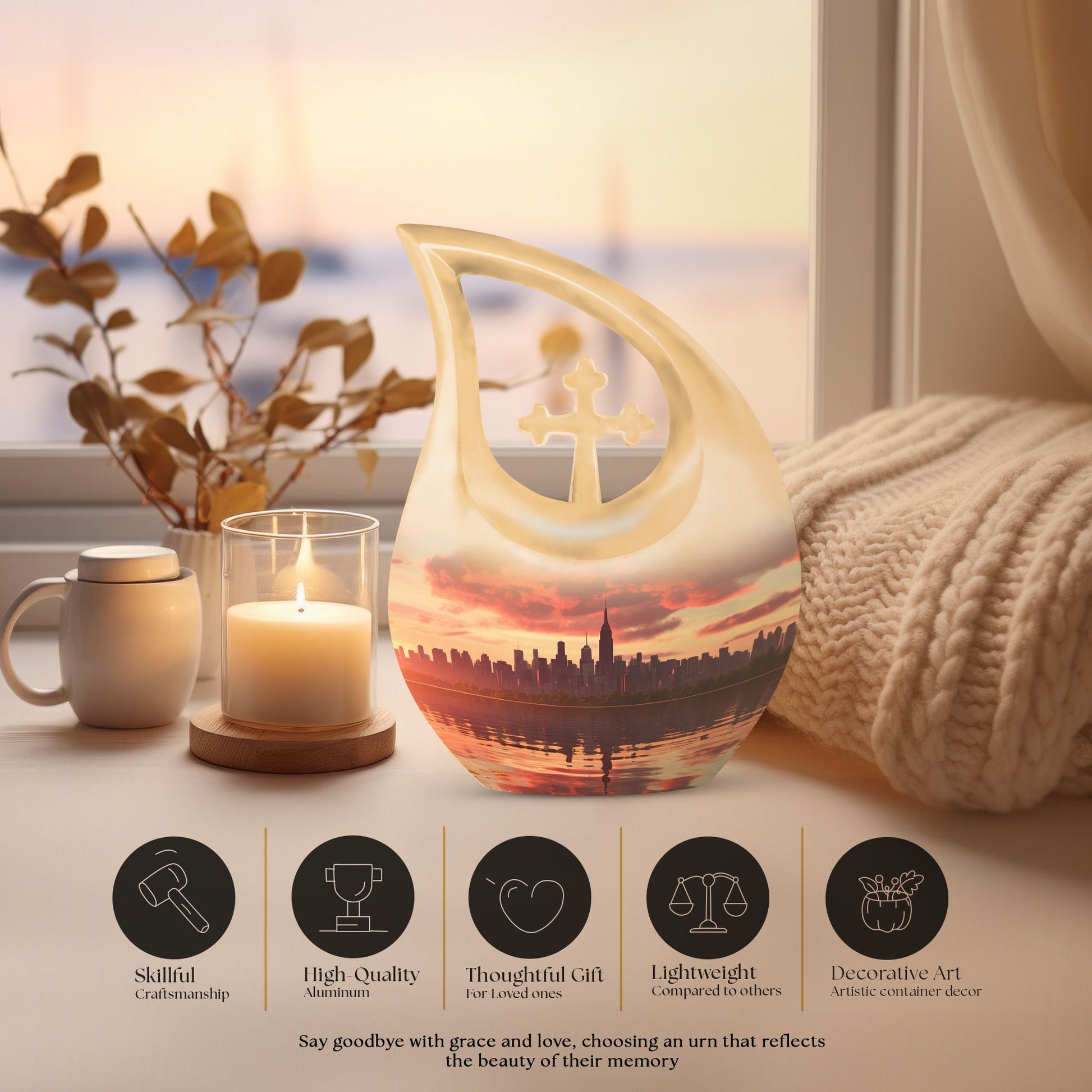 10 Inch Statue of Liberty Large Urn 