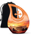 New York City Skyline Teardrop Cremation Urn for Human Ashes