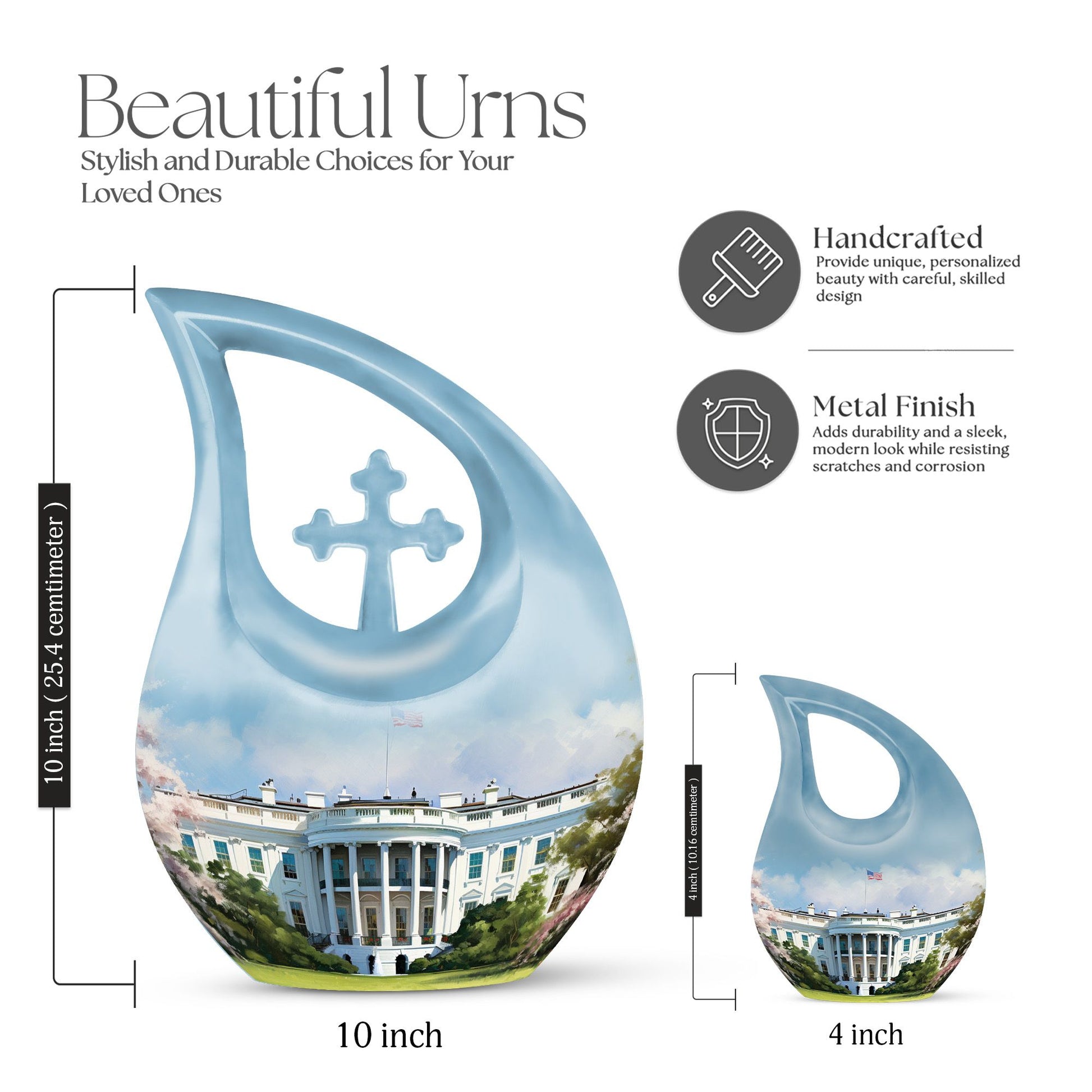 10 Inch White House Urn