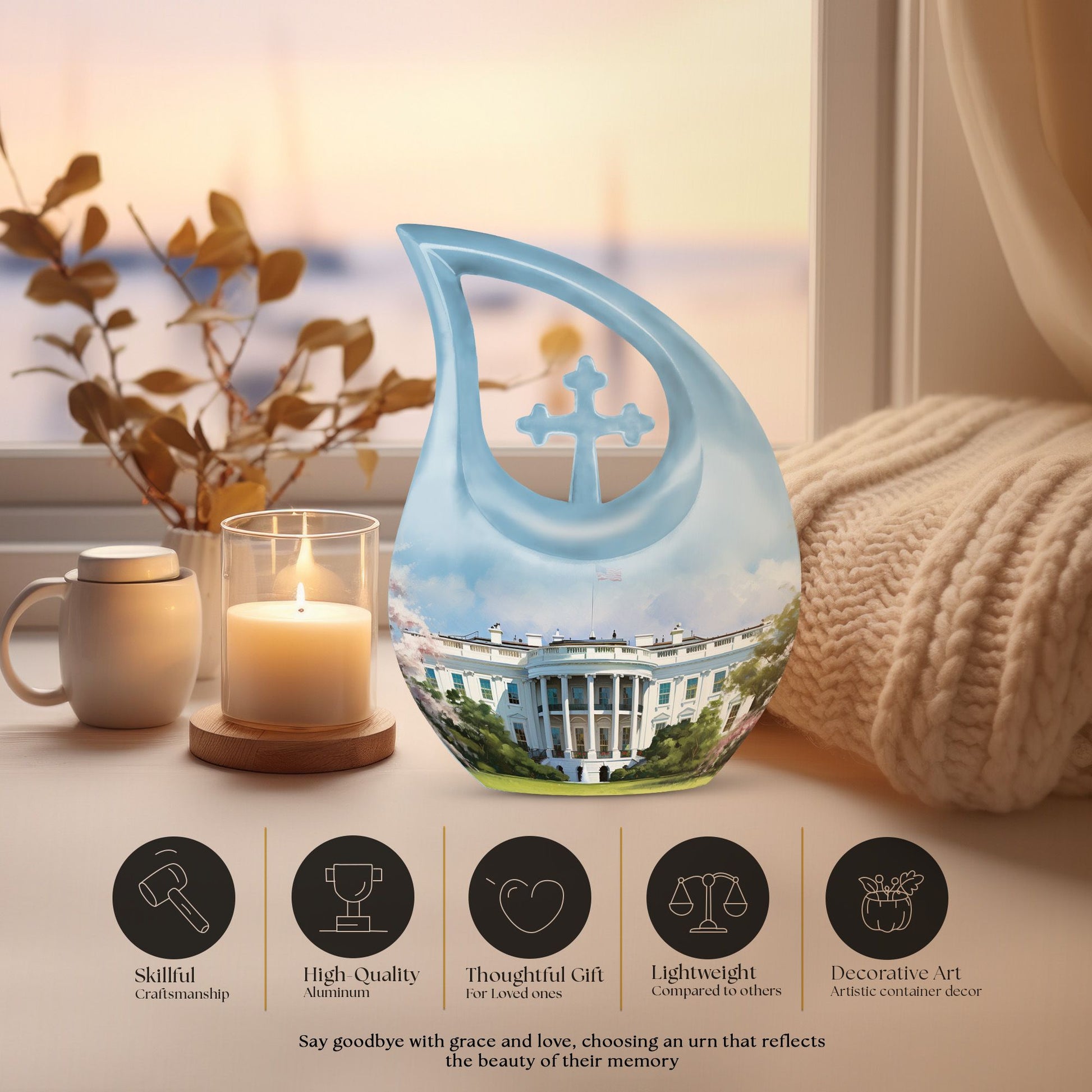 10 Inch White House Urn