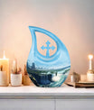10 Inch River theme Cross Drop design Large Urn