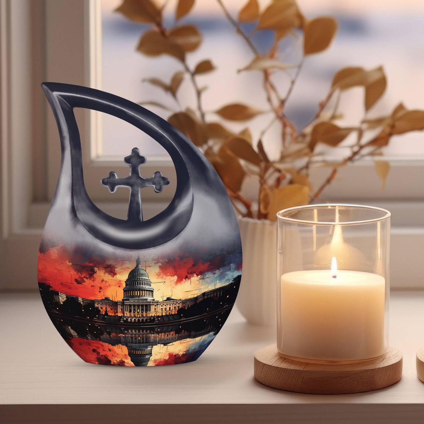 Personalized Religious Keepsake Urn for Human Ashes - 10-inch, 3 cu in - Yatskia