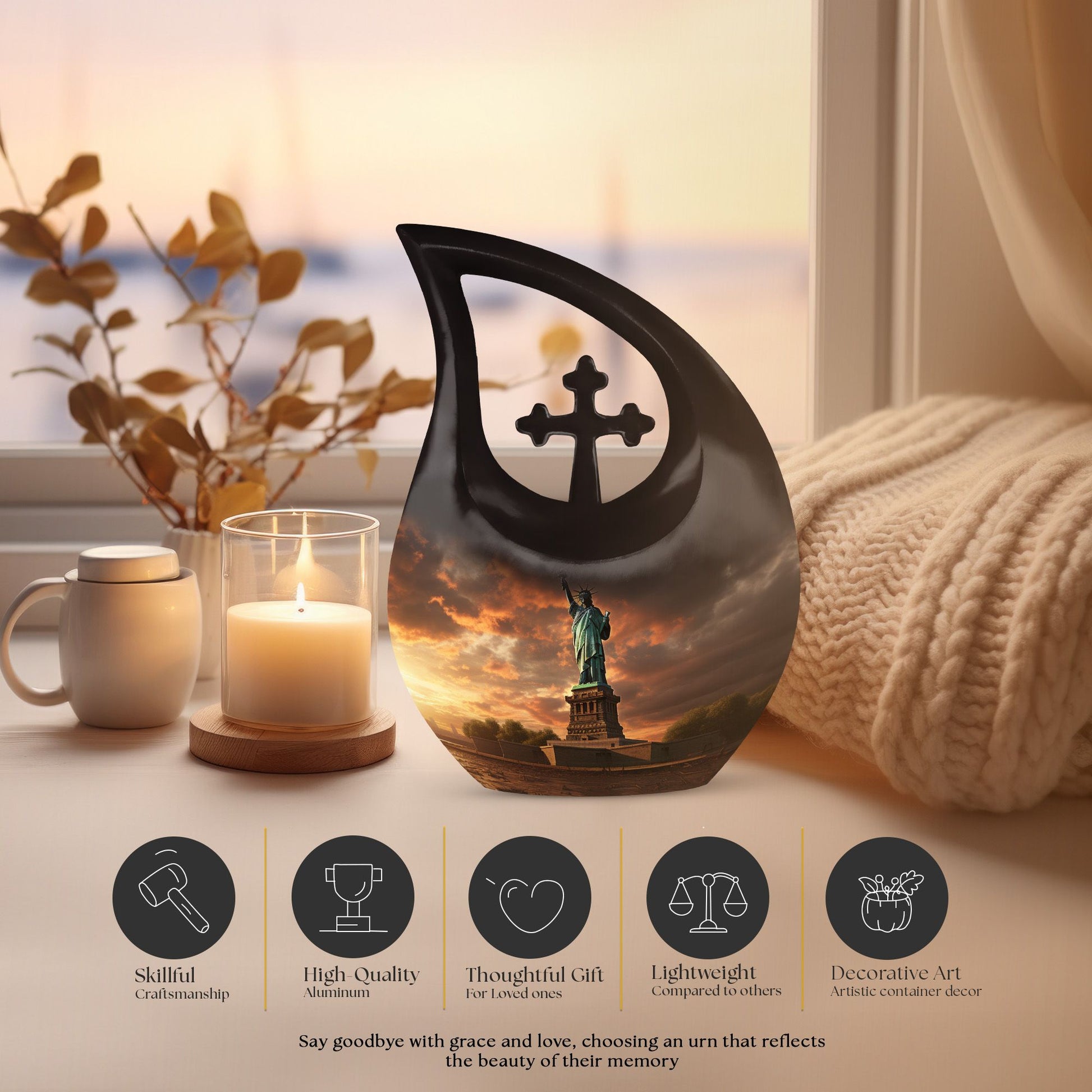 Statue Of Liberty 10-inch Memorial Urn 