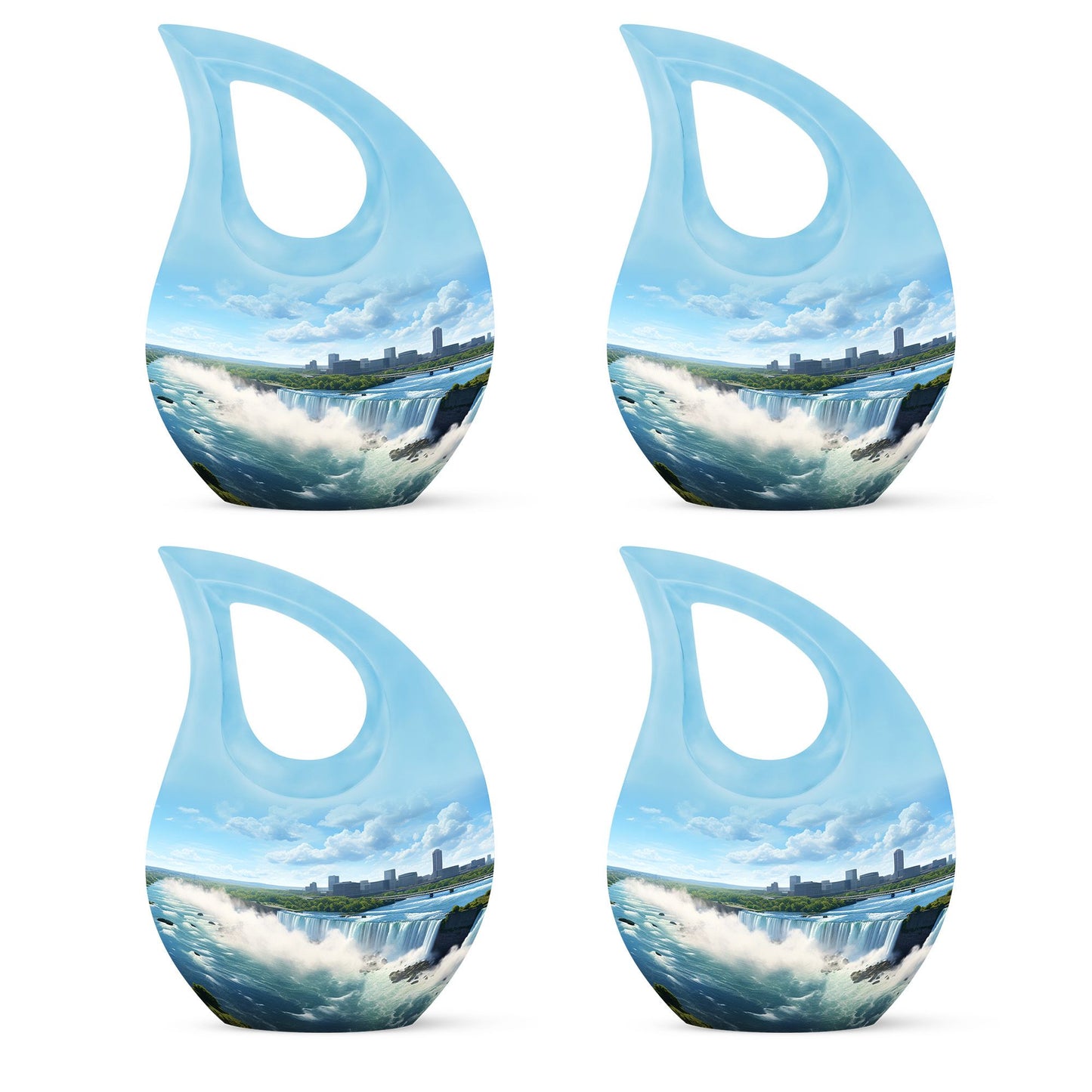 10-inch River themed Cross Drop aluminium urn