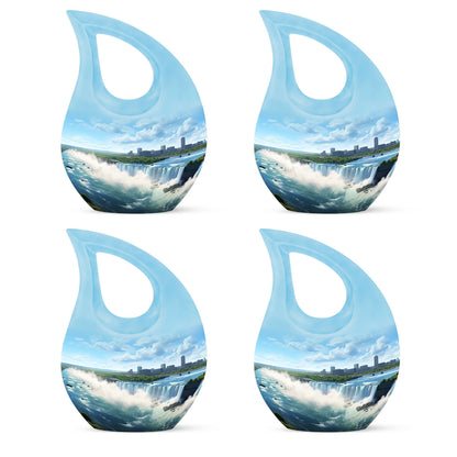 10-inch River themed Cross Drop aluminium urn