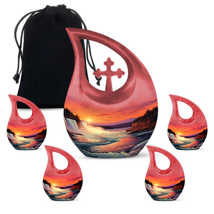 10-Inch River-themed Cross Drop memorial urn