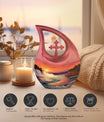 10-Inch River-themed Cross Drop memorial urn